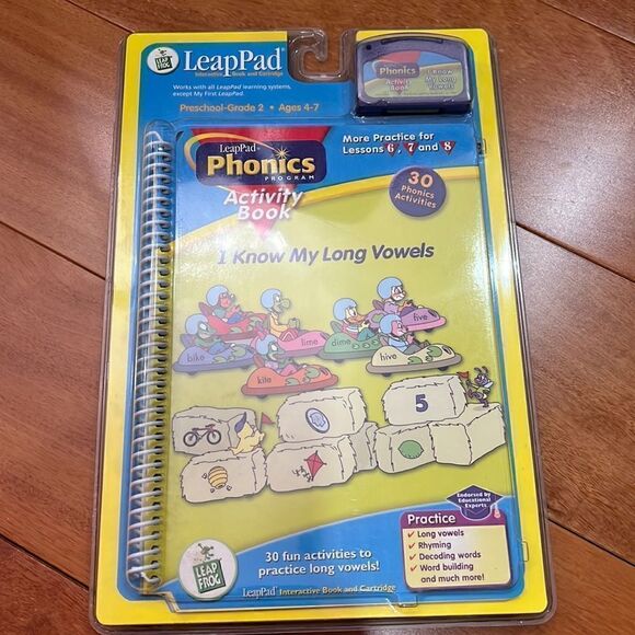 NIB LeapFrog LeapPad Phonics Program Activity Bk I Know My Long - Picture 1 of 2